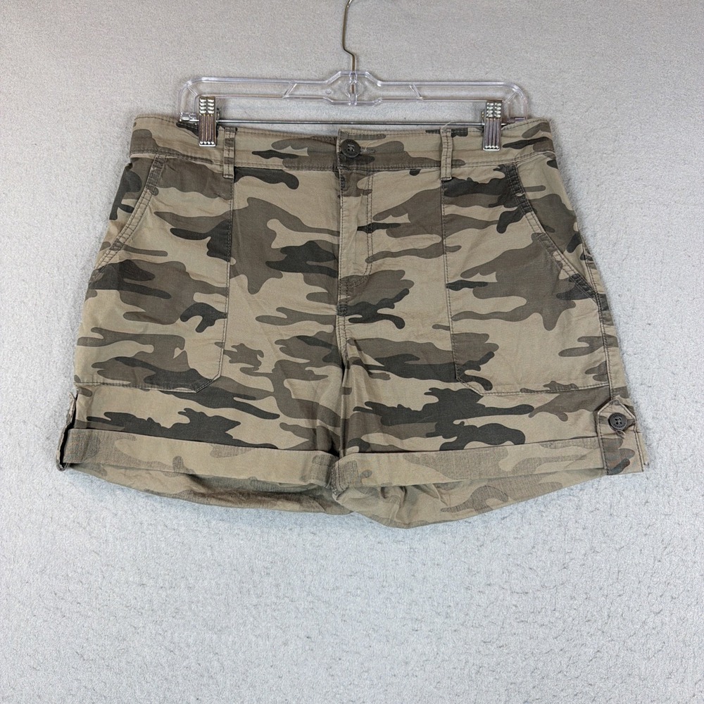 Gorpcore Social Standard by Sanctuary Camo Shorts Womens M Green Utility Cargo